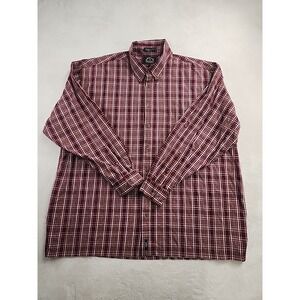 BD Baggies Mens 3XL Tall Red Plaid Print Cotton Button Front Shirt Chatham Cloth